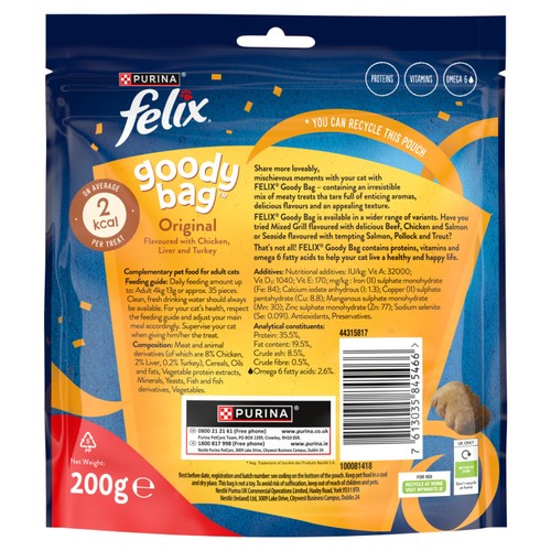 Felix Goody Bag Original Chicken Liver and Turkey Cat Treats