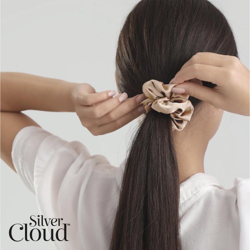 Silver Cloud 2 Mixed Large Satin Scrunchies