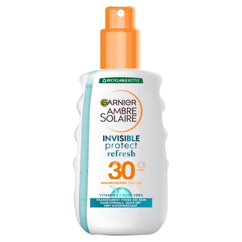 Garnier Ambre Solaire Invisible Protect SPF 30 Refresh Sun Cream Spray