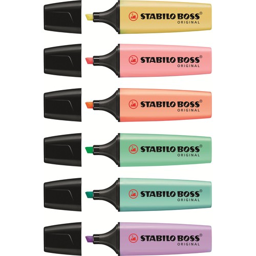 STABILO BOSS ORIGINAL Pastel Highlighter wallet of 4 assorted colours 