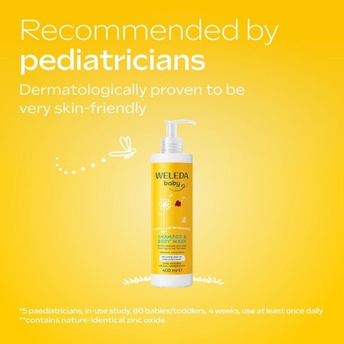 Weleda Baby 2 in 1 Calendula Natural Shampoo and Body Wash, Sensitive Skin