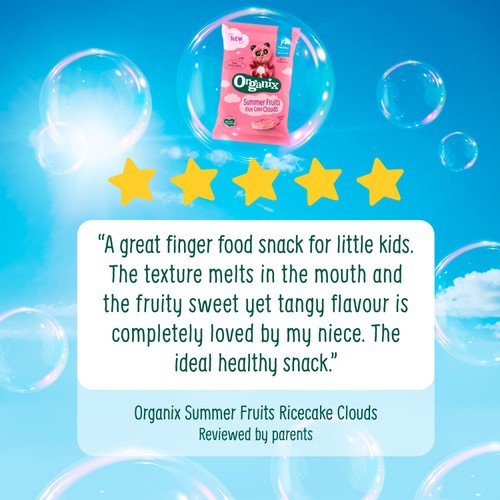 Organix Summer Fruits Rice Cake Clouds Baby Snack 7+ Months