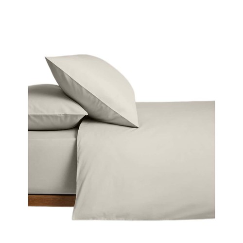 M&S Cotton Rich Bedding Set, Super King, Linen