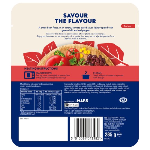 Ben's Original Plant Powered Vegan Chili Non Carne Meal