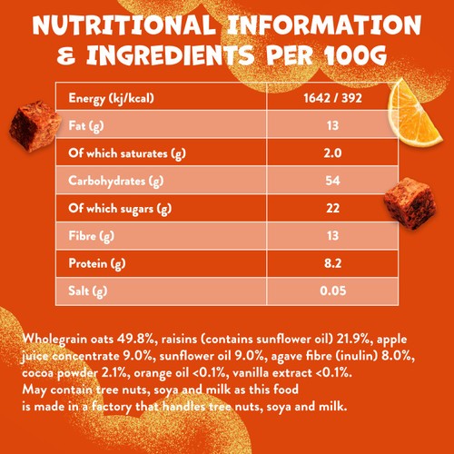 Goodies Kids Snack Chocolate Orange Mini Flapjack Oaty Bar Bites Multipack