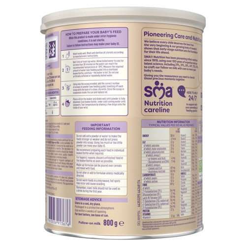 SMA Advanced Follow-on Baby Milk Powder Formula 6-12 months 800g