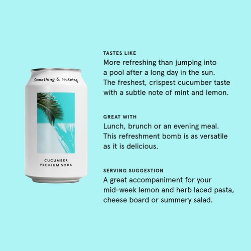 Something & Nothing Cucumber Premium Soda