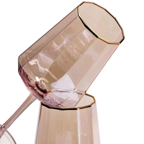 M&S Pearlescent Lustre Wine Glasses, Pink