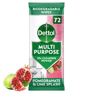 Dettol Antibacterial Biodegradable Pomegranate Surface Cleaning Wipes