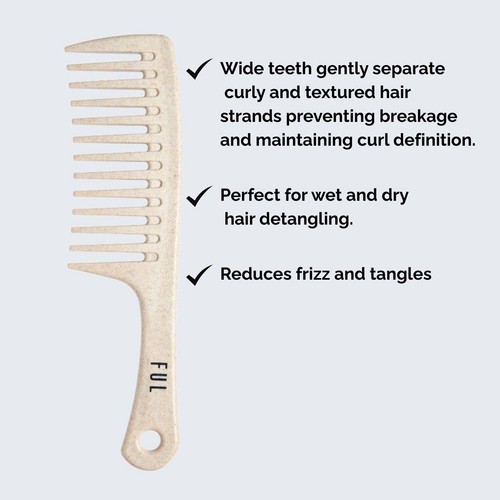 FUL Wide Tooth Comb Detangling for Wet, Curly, Wavy & Frizzy Hair