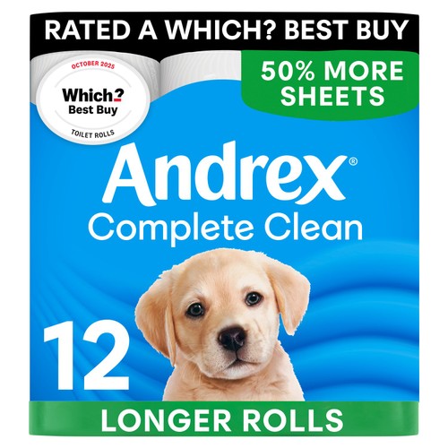 Andrex Complete Clean Toilet Roll Mega Rolls