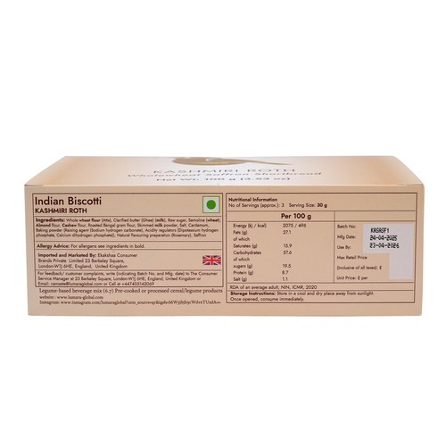 Lumara Wholewheat Saffron Shortbread Kashmiri Roth