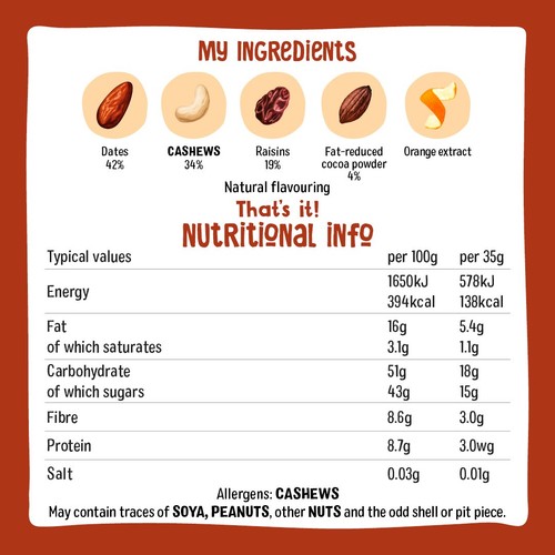 nakd. Cocoa Orange Fruit & Nut Bars Multipack
