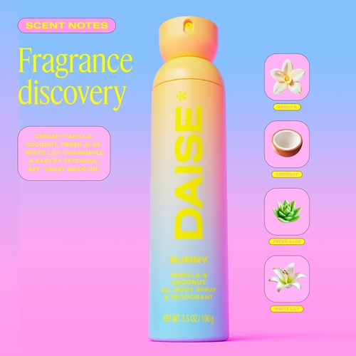 DAISE Sunny All Body Spray & Deodorant in Vanilla & Coconut