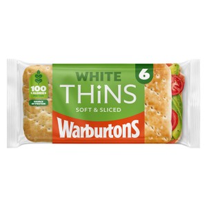 Warburtons Soft White Sliced Sandwich Thins