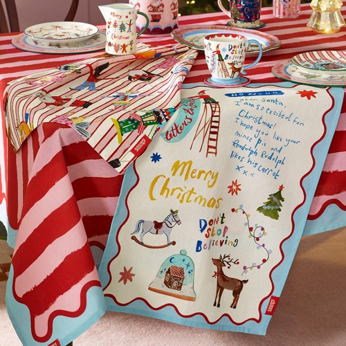 Eleanor Bowmer Dear Santa Tea Towel Pair