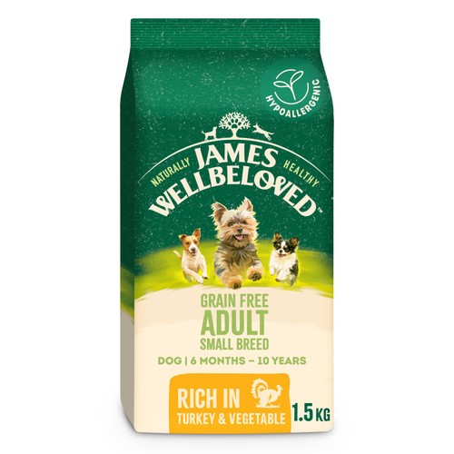 James Wellbeloved Grain Free Small Breed Dry Dog Food Turkey & Veg