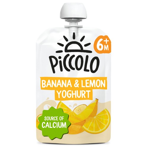 Piccolo Banana & Lemon Greek Style Yoghurt Baby Food Pouch 6+ Months