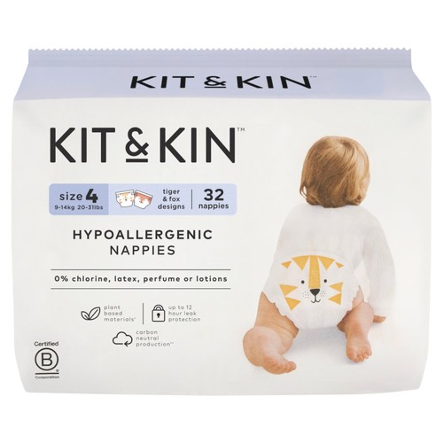 Kit & Kin Hypoallergenic Nappies Size 4 (9-14kg)