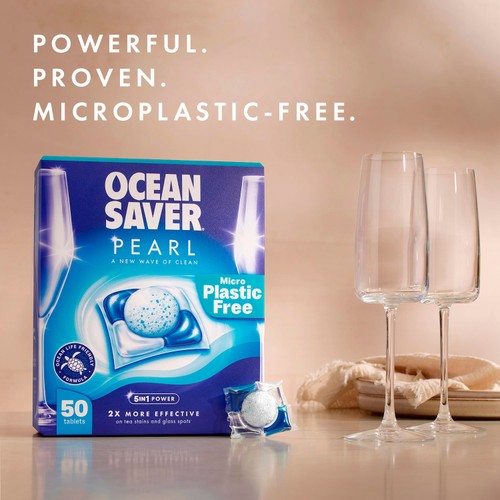 OceanSaver Pearl All in One 50 Plastic Free Dishwasher Tablets
