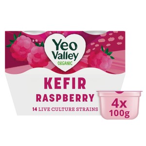 Yeo Valley Organic Kefir Raspberry Yogurt Pack 4x100g