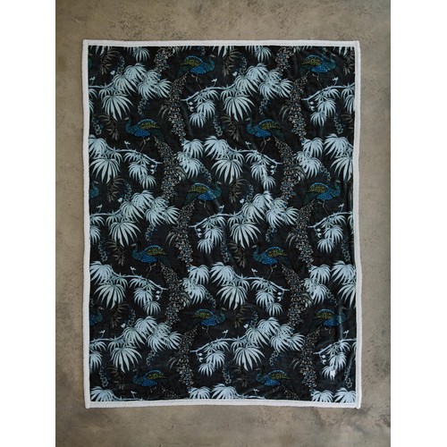 Deyongs Peacock Teal Sherpa Heated Throw