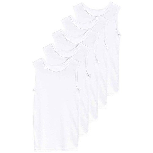 M&S Collection Unisex Cotton Vests, 6-7 Y, White