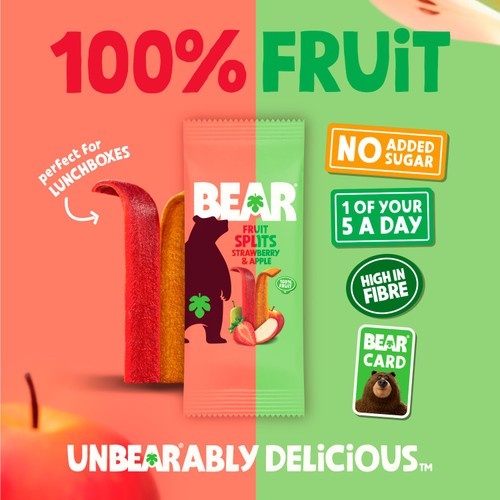 BEAR Fruit Splits Strawberry & Apple Multipack