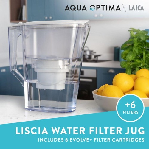 Aqua Optima Liscia 2.5L Water Filter Jug 6 Month Pack