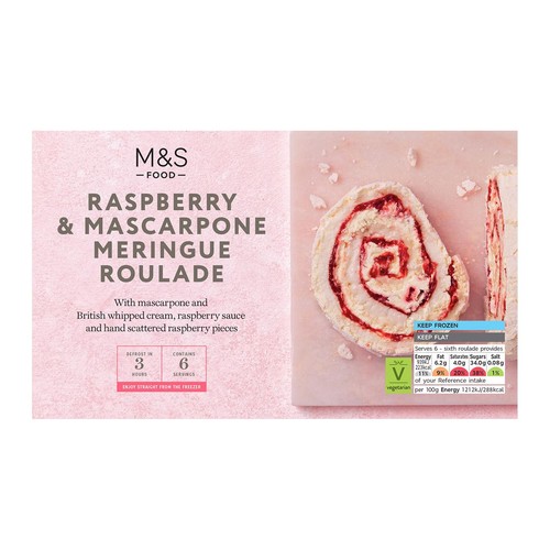 M&S Raspberry & Mascarpone Meringue Roulade Frozen