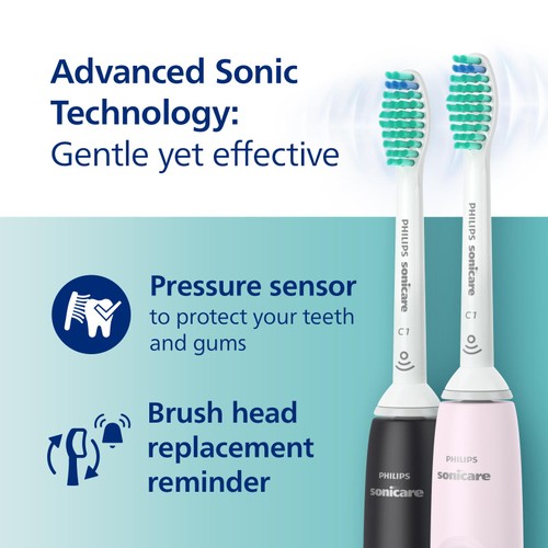 Philips Sonicare Series 3100 Rose & Black Electric Toothbrush Duo Pack
