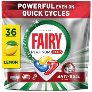 Fairy Platinum Plus Lemon Dishwasher Tablets 36ct