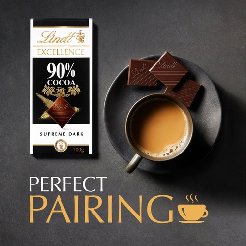 Lindt Excellence Intense Dark 90% Cocoa Chocolate Bar