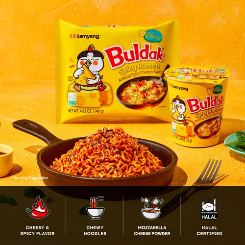 Buldak Hot Chicken Ramen Cheese Flavour Instant Noodles Multipack
