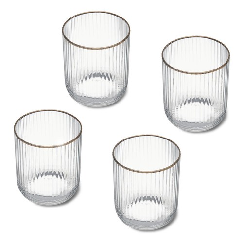 Mikasa Sorrento 4pc Stemless Glasses, 400ml, Gift boxed
