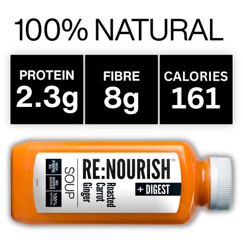 RENOURISH Digest Roasted Carrot and Ginger, High Fibre Soup