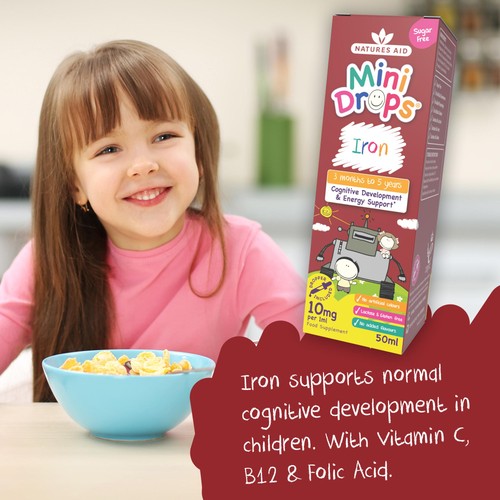 Natures Aid Infant's & Kid's Iron Mini Drops 10mg 3mnths - 5yrs 