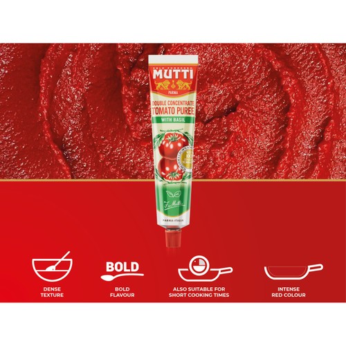 Mutti Double Concentrate Tomato Puree with Basil