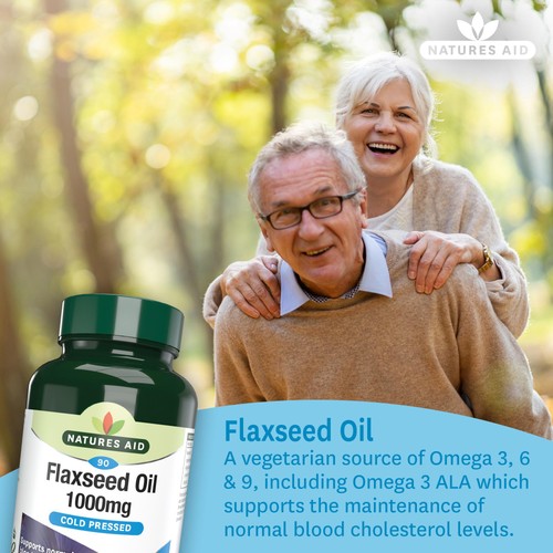 Natures Aid Vegetarian Flaxseed Oil 1000mg Capsules