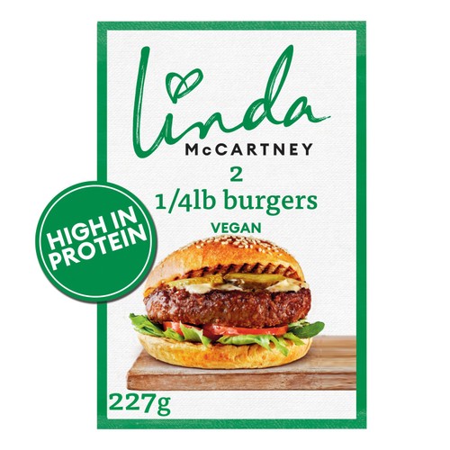 Linda McCartney 2 Vegetarian Quarter Pounders Frozen