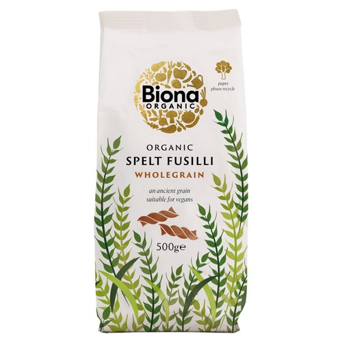  Biona Organic Spelt Wholegrain Fusilli Pasta 
