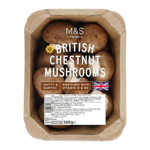 M&S Chestnut Vitamin D & B6 Mushrooms