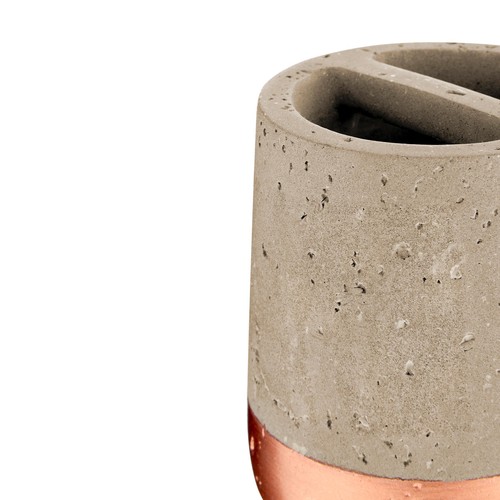 Premier Housewares Toothbrush Holder, Neptune, Copper and Concrete