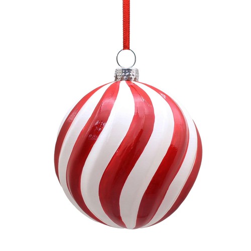 Hanging Red/White Thick Stripes Ball 