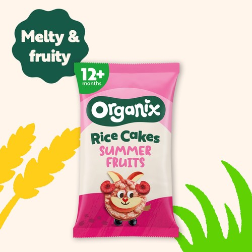 Organix Summer Fruits Rice Cake Clouds Baby Snack Multipack 12+ Months