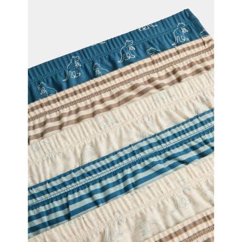 M&S Dino Stripe Briefs, 5-6 Years, Natural