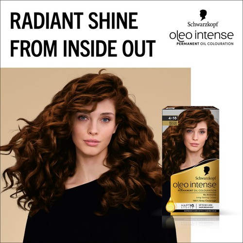 Schwarzkopf Oleo Intense Permanent Hair Colour with HAPTIQ Mocha Brown 4-18