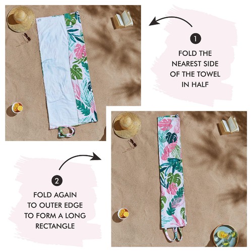 Catherine Lansfield Tropical Palm Beach Towel In A Bag