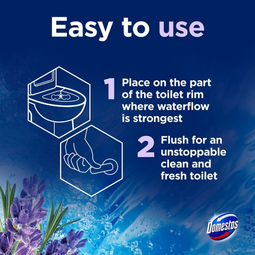 Domestos Power 5 Toilet Rim Block Lavender