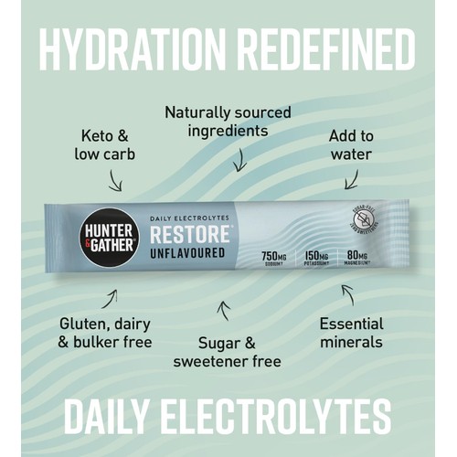 Hunter & Gather Restore, Electrolytes - Unflavoured 